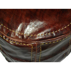 Pouf Marrakech cuir chocolat 2