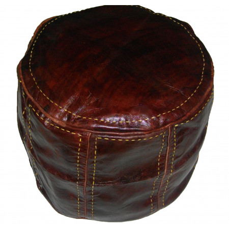 Pouf Marrakech cuir chocolat