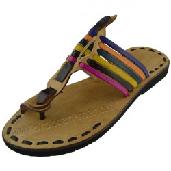 Tongs Essaouira en cuir au tannage naturel