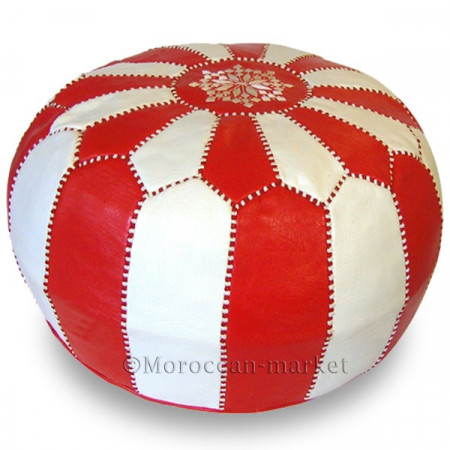 Pouf design rouge et blanc